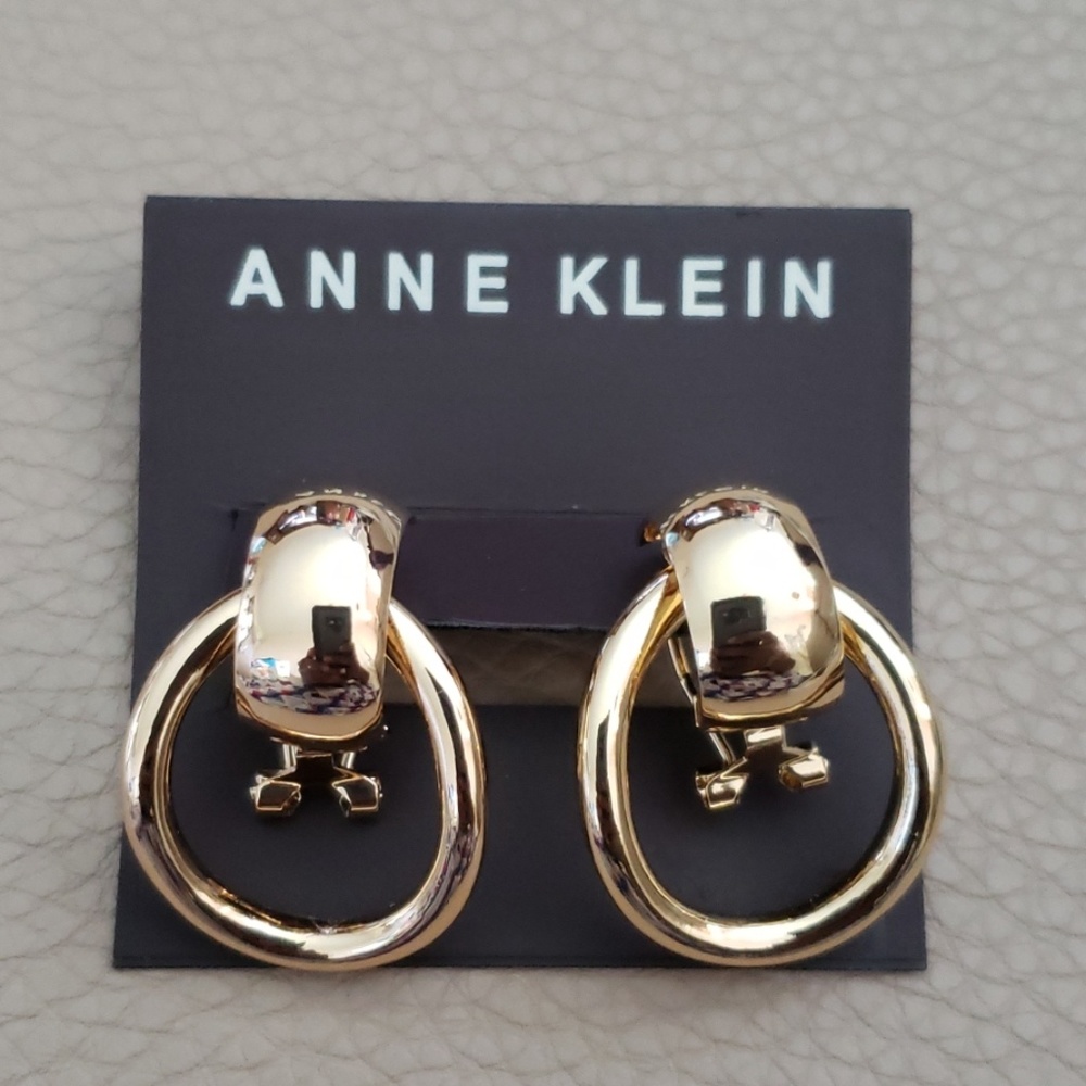 Anne Klein Goldtone Doorknocker Earrings
